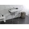 Kingston Brass 30 Carrara Marble Console Sink with Acrylic Legs, Marble WhiteBrushed Nickel LMS3030MASQ8 - alternate 4